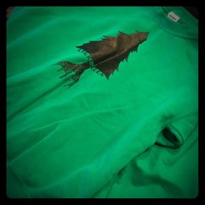 Green hoodie. Size large. Evergreen.